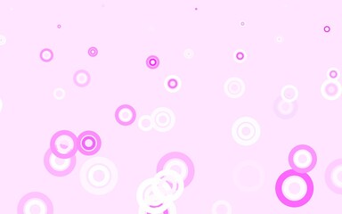 Light Pink vector template with circles.