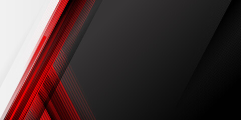 Black red and white abstract contrast background. Black red white business corporate background design with contrast style. Template corporate concept red black grey and white contrast background.