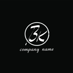 Initial BK beauty monogram and elegant logo design