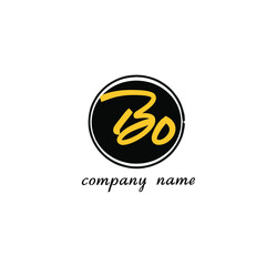 Initial BO name beauty monogram and elegant logo design