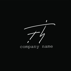 Initial Fh name, isolated black beauty monogram and elegant logo design