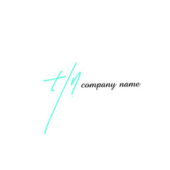 Initial hn beauty monogram and elegant logo design