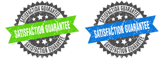 satisfaction guarantee band sign. satisfaction guarantee grunge stamp set