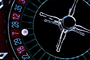 Roulette table close up at the Casino