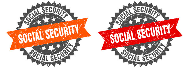 social security band sign. social security grunge stamp set