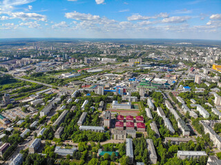 Aerial view of the city of Kirov from a great height (Russia)