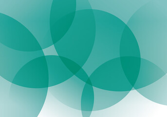 青緑色の重なる円のグラデーションの抽象背景素材