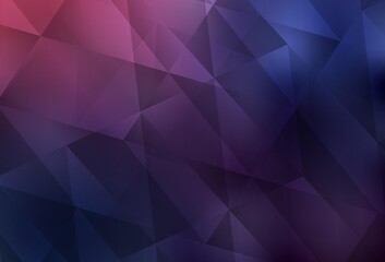 Dark Purple vector polygon abstract background.