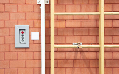 Empty gym in a school with a Swedish wall
