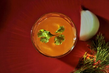 orange juice with herbs