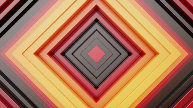3d abstract geometric endless motion design, loop animation moving red cube shapes
