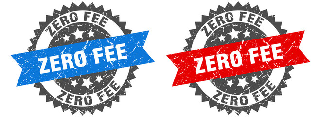 zero fee band sign. zero fee grunge stamp set