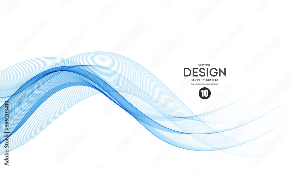 Poster Vector blue color abstract wave design element
