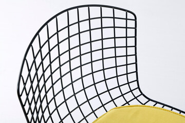 Details of the metal mesh chair