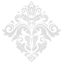 Elegant vintage grey ornament in classic style. Abstract traditional pattern with oriental elements. Classic vintage pattern