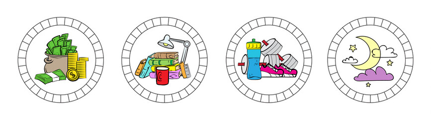 Icon design in cartoon style. Vector illustration.