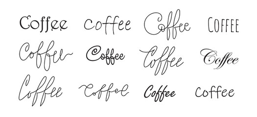 Coffee seamless pattern design. Decorate text in brown colors.
