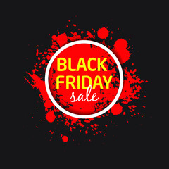 Abstract black friday sale with ink splash background. Eps10 vector illustration.