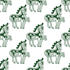 Celtic style tribal pattern on black and white color. Use it for package, logo or poster design. Vector illustration.