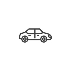 Sedan car line icon. linear style sign for mobile concept and web design. Transportation, vehicle outline vector icon. Symbol, logo illustration. Vector graphics