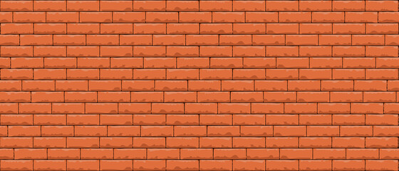 Brick wall pattern seamless background. Realistic decorative background. Vector illustration