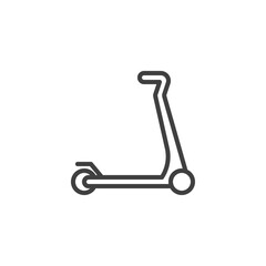 Electric scooter line icon. linear style sign for mobile concept and web design. Modern scooter outline vector icon. Symbol, logo illustration. Vector graphics