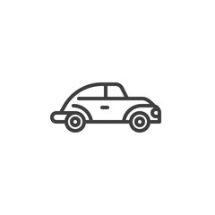 Fototapeta na wymiar Retro car line icon. linear style sign for mobile concept and web design. Vintage Car outline vector icon. Symbol, logo illustration. Vector graphics