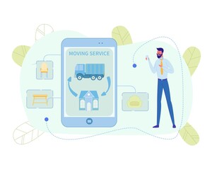 Guy is Watching Application Move to another House.