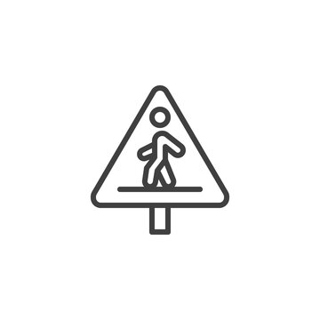 recommend clip art: Pedestrian crossing sign line icon. linear style sign for mobile concept and web design. Crosswalk outline vector icon. Symbol, logo illustration. Vector graphics