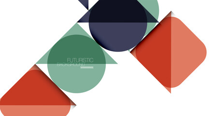 Simple circles and triangles abstract background. Vector illustration for covers, banners, flyers and posters and other designs