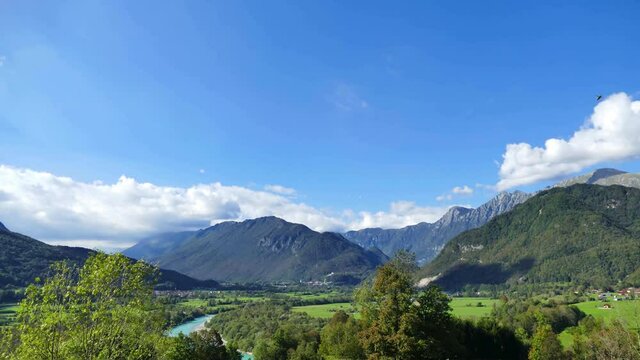 Soča river landscape, time lapse, UHD