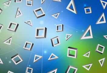 Light Blue, Green vector background in polygonal style.