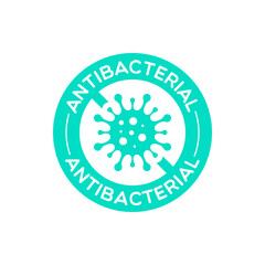 Vector Round Isolated Antibacterial Label
