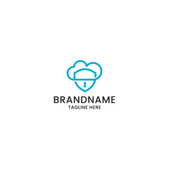 Cloud security logo icon design template vector