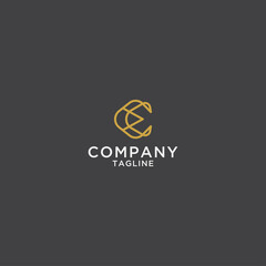 Elegant gold letter E logo icon design template. Line, Minimalist, Modern, Luxury, Premium Vector