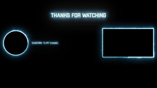Youtube Channel Ending Screen. Video Outro Video Template, background english