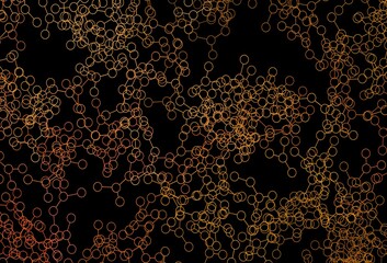 Dark Orange vector background with forms of artificial intelligence.