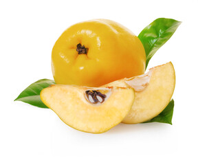 quince fruit on white isolated background