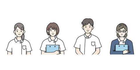 看護師　男女　セット　バストアップ