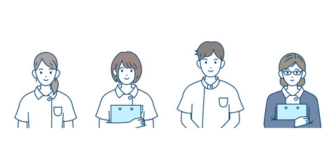 看護師　男女　セット　バストアップ