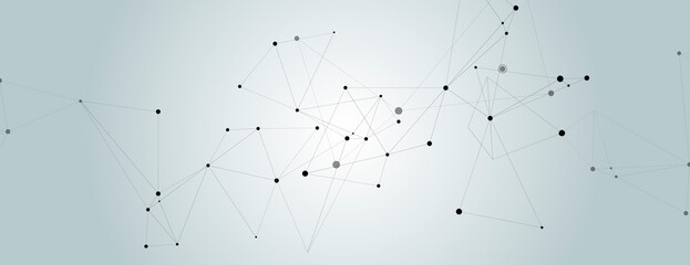 Vector chaotic black lines black on blue background.