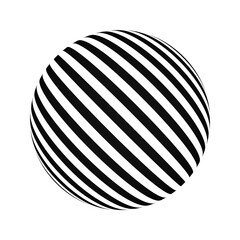 Schwarz wei&szlig; gestreifte Kugel auf wei&szlig;em Hintergrund