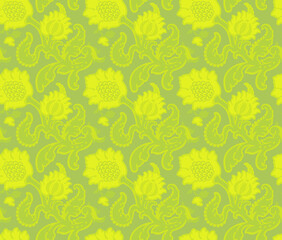 花柄・ダマスク シームレスパターン floral damask seamless pattern