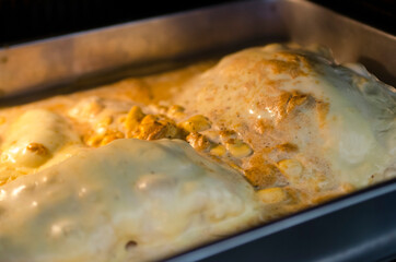 turkey pocket stuffed with spinach baked in the oven