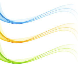 Set of color abstract wave design element