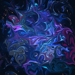 Vivid liquid digital art background with different colors shades in dynamic composition