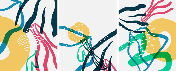 Social media abstract backgrounds. Abstract hand drawn doodles. Vector illustration for covers, banners, flyers