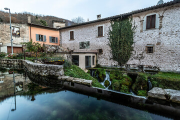 Fototapeta na wymiar Ancient village of Rasiglia in Umbria, Italy