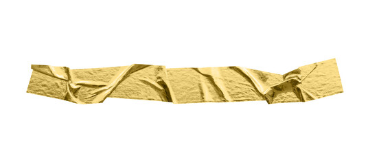 Fototapeta na wymiar gold foil adhesive tape isolated on white background
