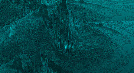 3D mountain wireframe landscape illustration